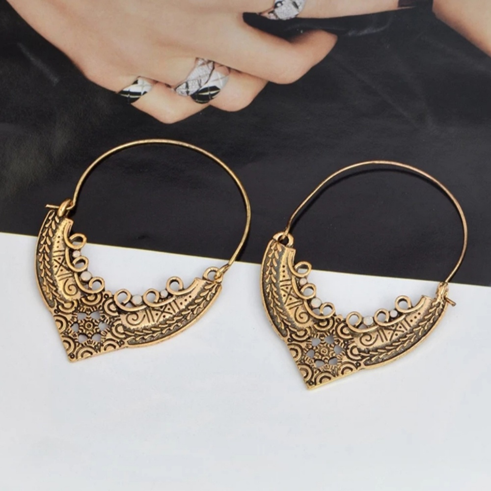 Boho/Ethnic Style Hoop Earrings